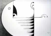 Indian ink on paper sketch entitled 'You're Driving Me Crazy'